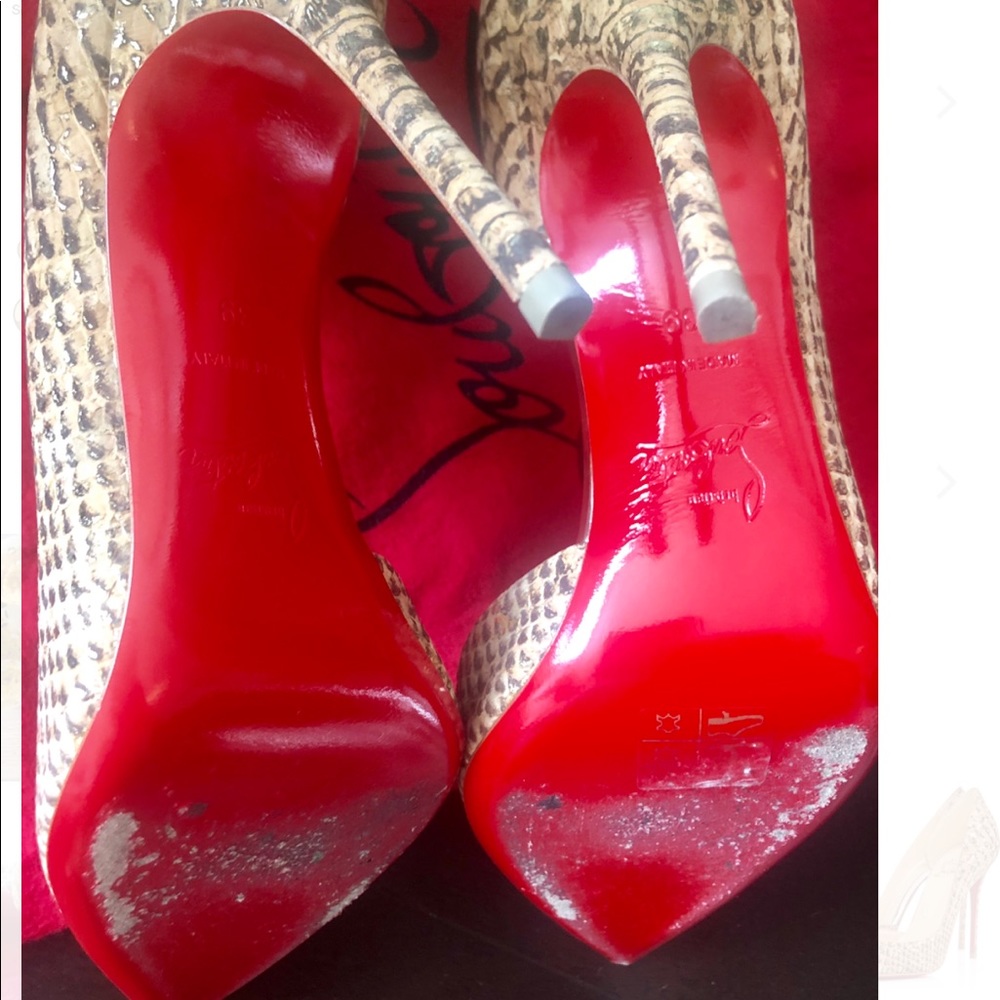 Authentic Christian Louboutin Iriza cork 100mm BARELY USED - Picture 3 of 7